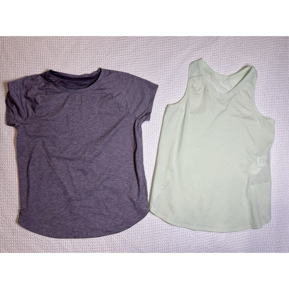 Athleta Girl XL 14 Active Top Bundle Comeback Tee Tank Gray Green Athletic Lot